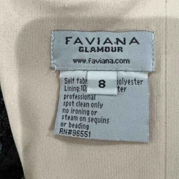 Faviana Black Lace Strapless Elegant Formal Gown $398 - Picture 11 of 11